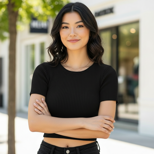 Trifecta Ribbed Crop Top – Authentic, Stylish & Comfortable Fit